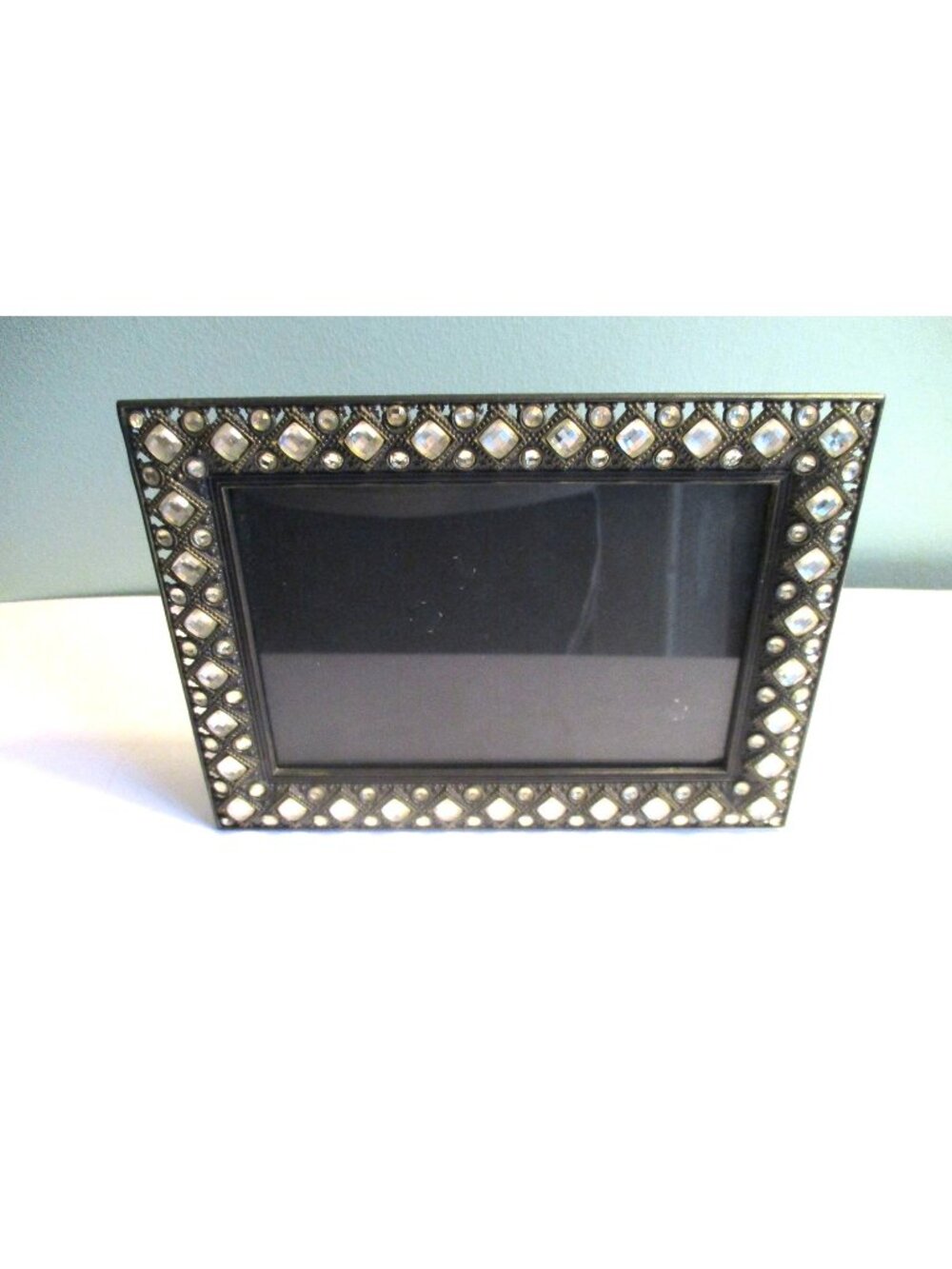 *Gemstone Accented Metal Tabletop Picture Frame